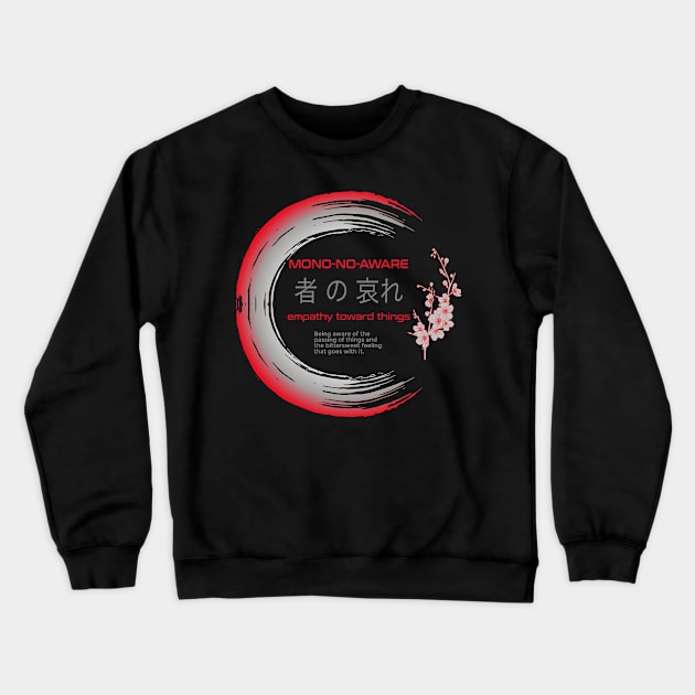 Kanji Symbol Meaning Mono No Aware Japanese Enso Circle Budhism Zen Lovers 672 Crewneck Sweatshirt by dvongart